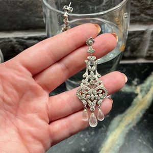2.5” Nadri Crystal Silver Chandelier Earrings
